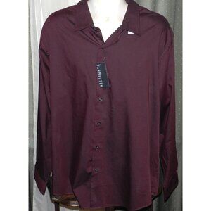 NWT Men's XXL 18 18 1/2 VanHeusen dress shirt burgundy button down long sleeved